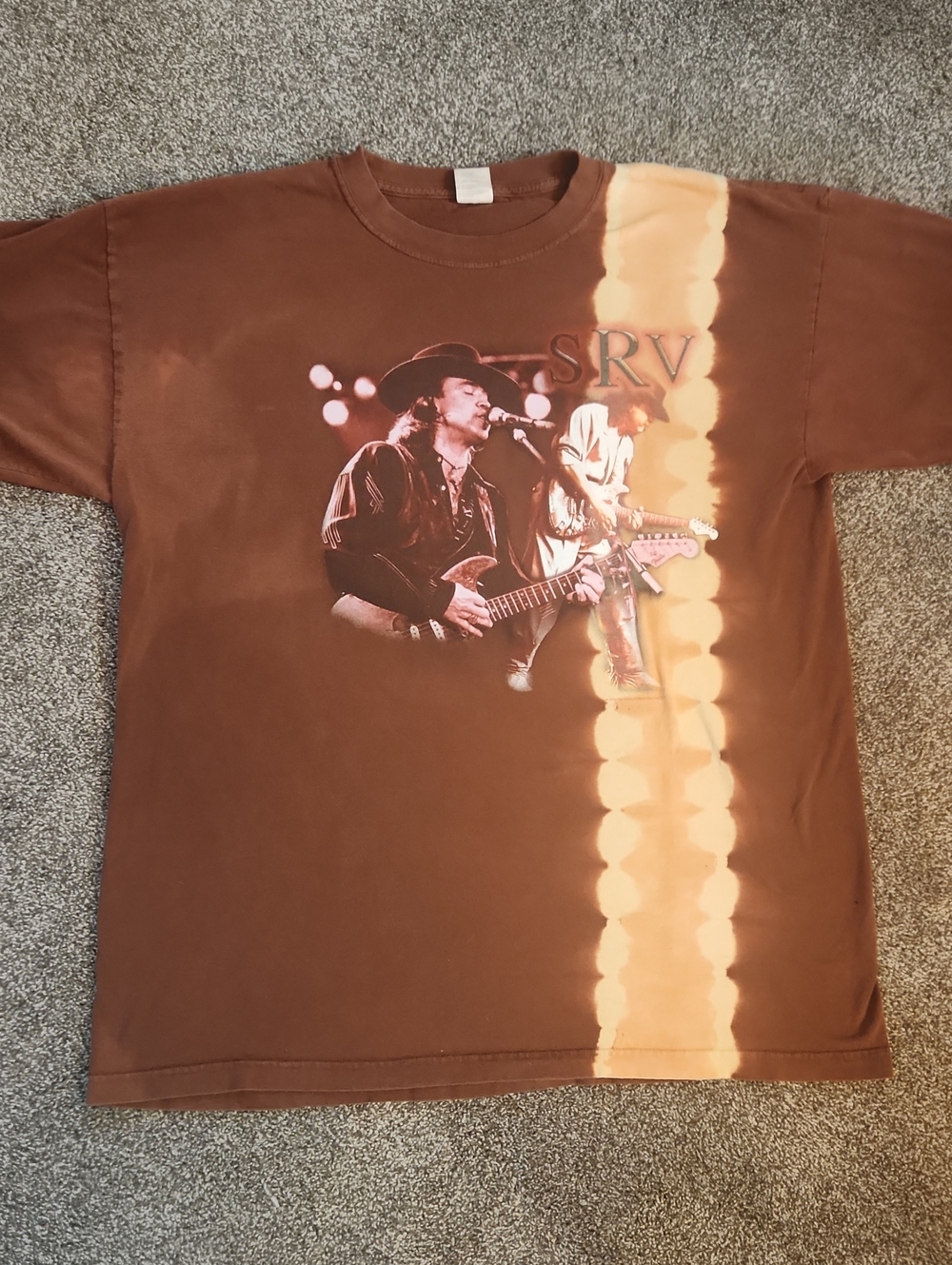 Stevie Ray Vaughn (Estate) - Short Sleeve Bleach-Dye Tee (2000) - Size XL
